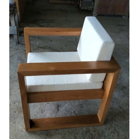 Square Oak : Ghế Sofa Đơn Gỗ Sồi Kèm Nệm